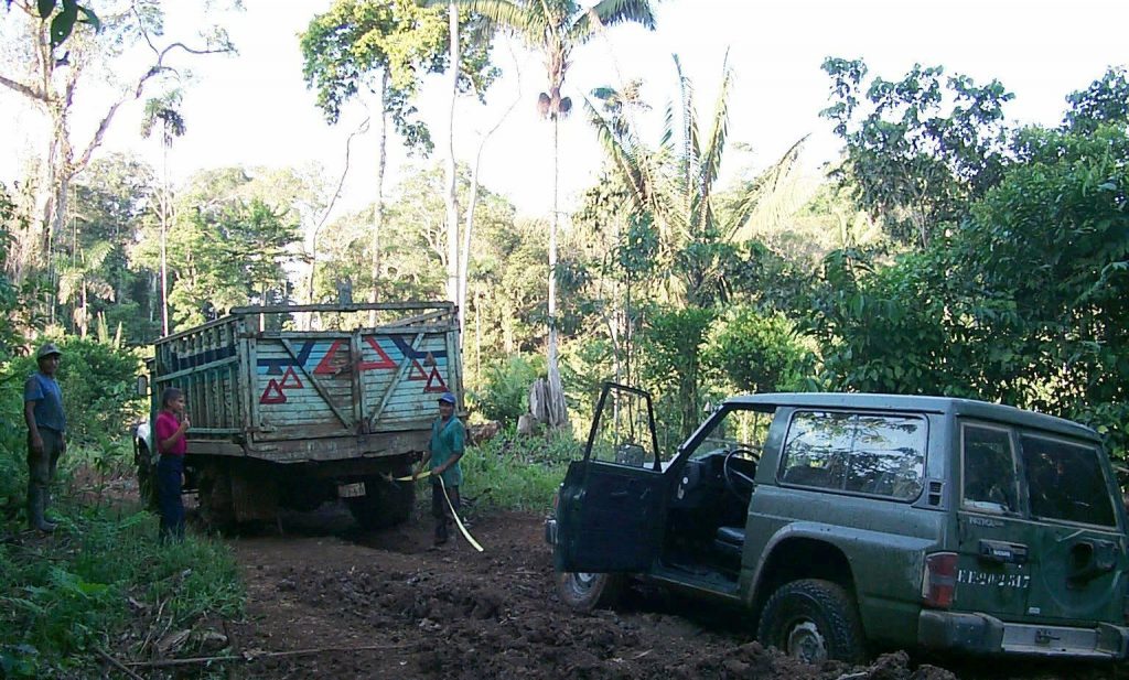 Ecuador, Orellana Province, the Amazon rainforest. 4x4 off road Nissan Patrol overland travel.