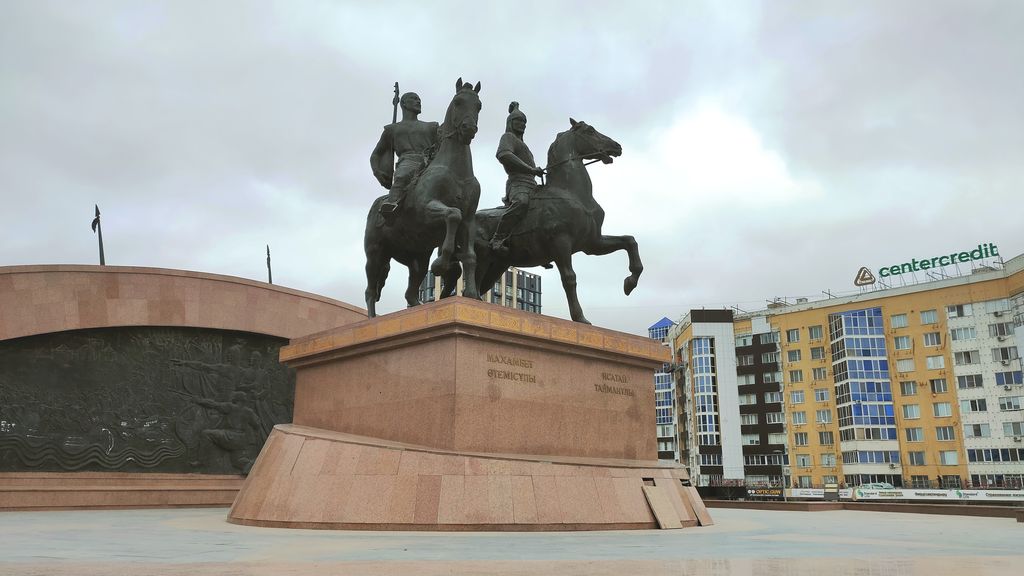Isatay Taymanov Utemisov Makhambet Monument Atyrau, Kazakhstan.